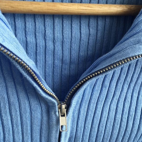 Glassons Pastel blurple ribbed long sleeve zip up - Picture 4 of 6